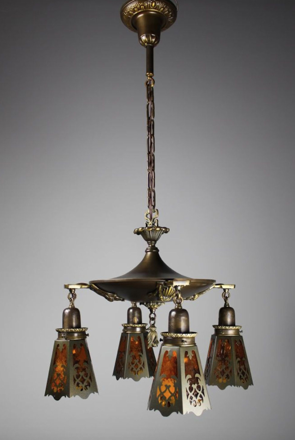 Edwardian Pan Light with Cut Out Shades Modernism